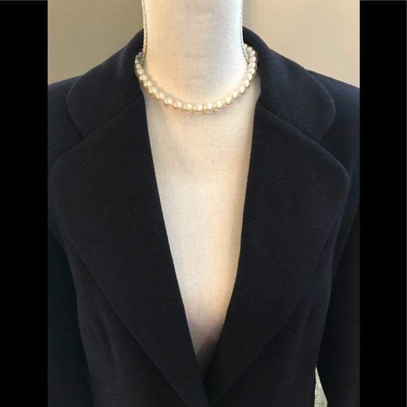⚜️ Adolfo Navy Blue Wool Blazer - Size 8 - Picture 2 of 3